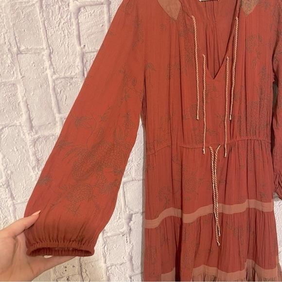 ULLA Johnson Prairie Bohemian Lagenlook Cottagecore Midi Dress 2 - Picture 7 of 11
